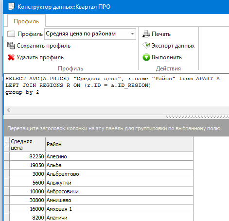 Конструктор данных