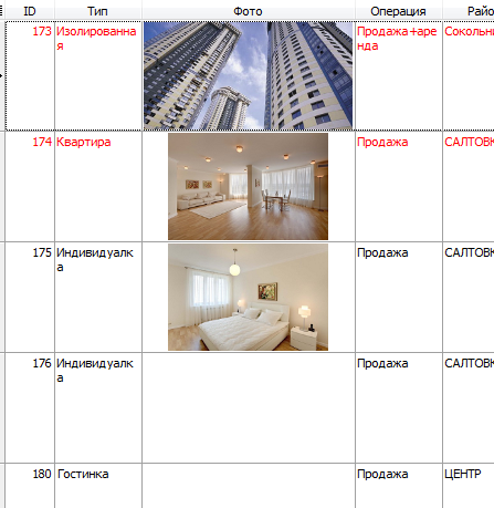 Ескізи фотознімків на формах пошуку, попередній перегляд