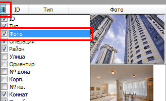 Ескізи фотознімків на формах пошуку, попередній перегляд