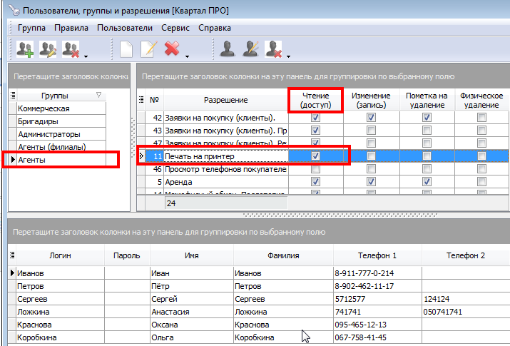 користувачі і права